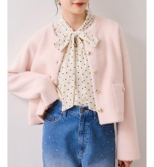 VIS「ベロアボウタイドットカットソー」|Tシャツ・カットソー|