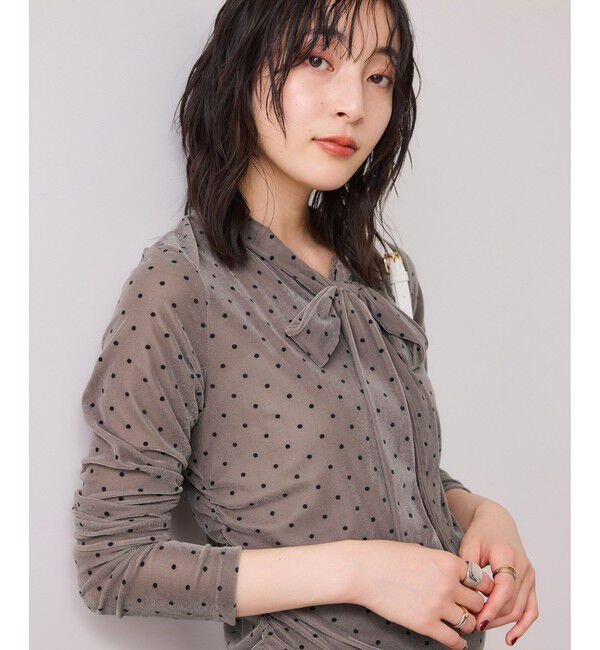 VIS「ベロアボウタイドットカットソー」|Tシャツ・カットソー|