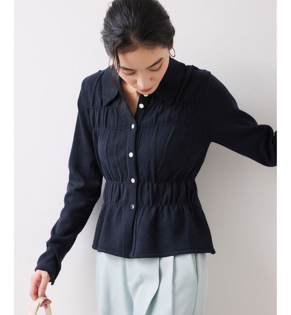 VIS「ギャザーニットカーデ」|カーディガン|