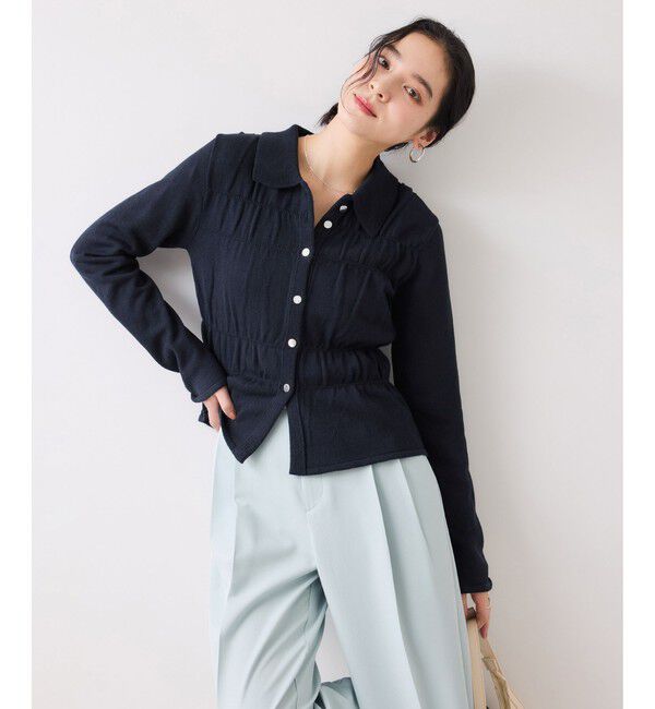 VIS「ギャザーニットカーデ」|カーディガン|