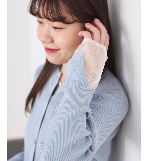 VIS「【WEB限定】袖フレア配色レイヤードカーディガン」|カーディガン|