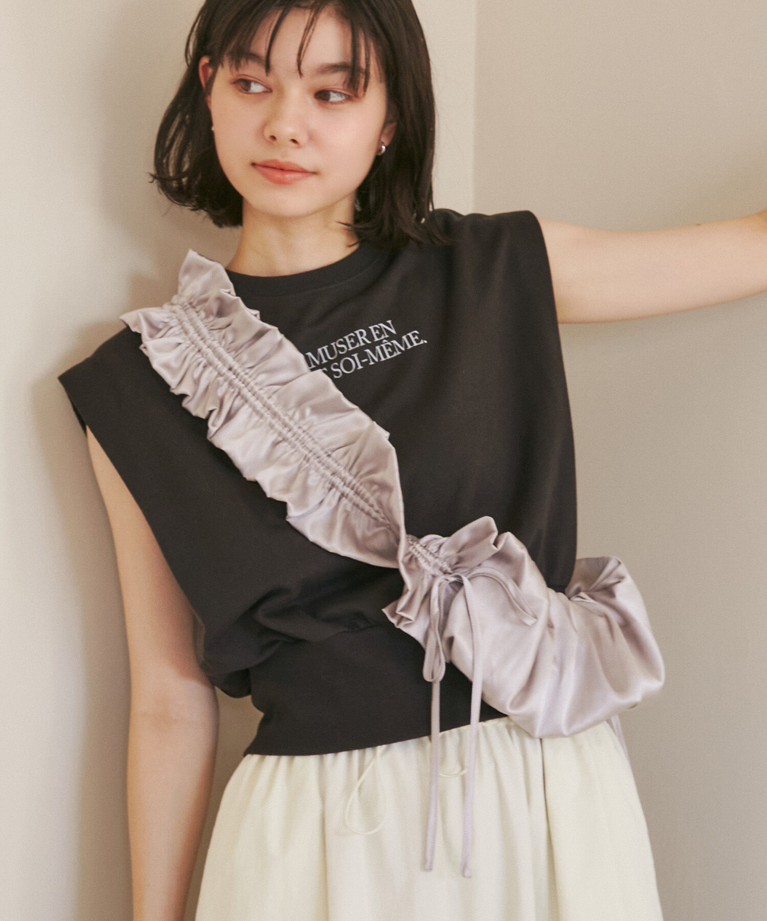 ROPE' PICNIC R「汗染み防止/バックスリットフレンチスリーブミニ裏毛プルオーバー」|スウェット・ジャージ|