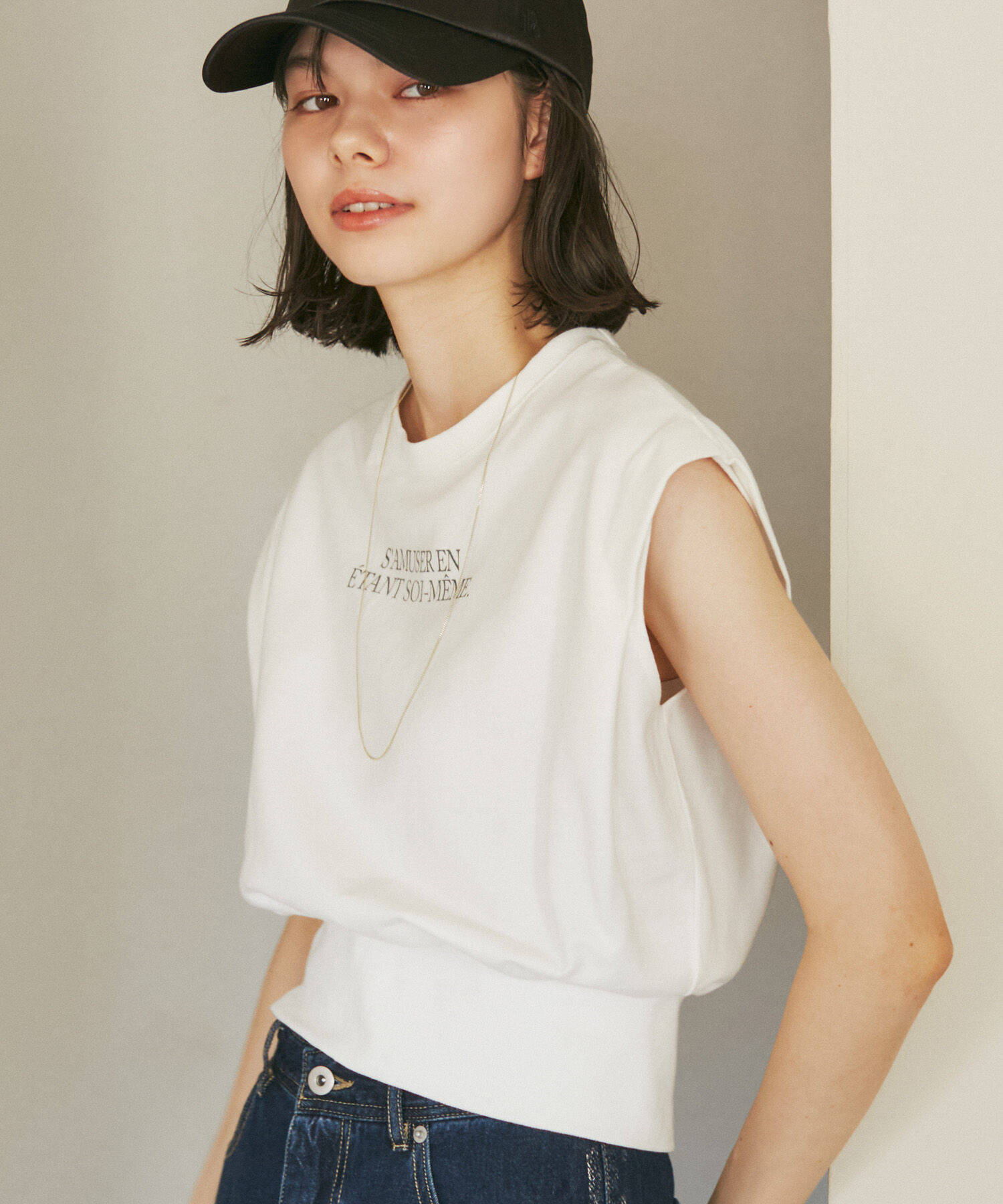 ROPE' PICNIC R「汗染み防止/バックスリットフレンチスリーブミニ裏毛プルオーバー」|スウェット・ジャージ|