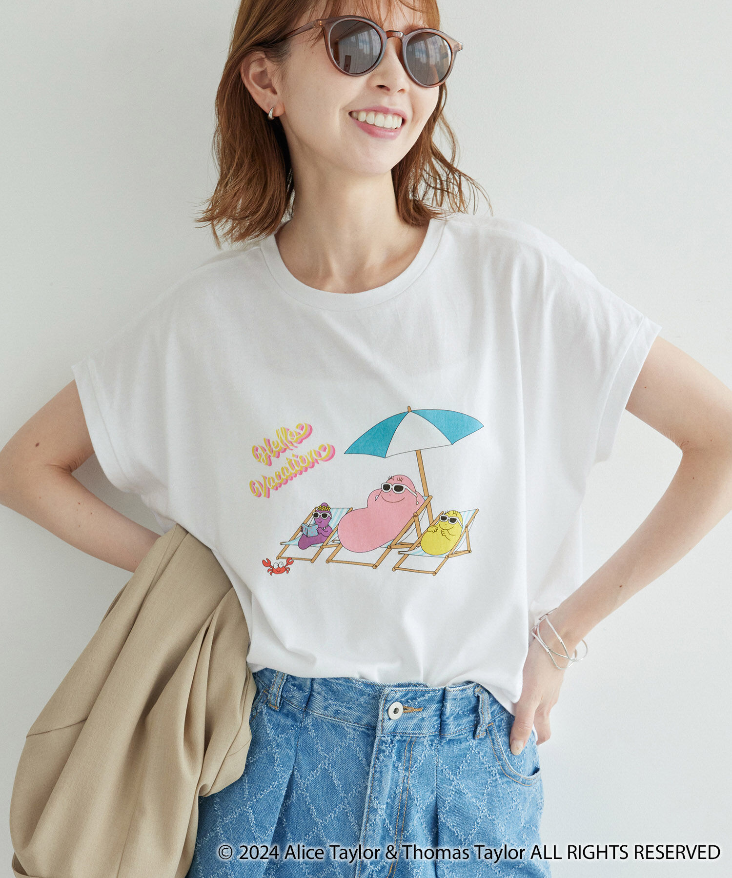 Rope&rsquo;Picnic「【BARBAPAPA(バーバパパ)&times;ROPE' PICNIC】フレンチスリーブTシャツ」|Tシャツ・カットソー|