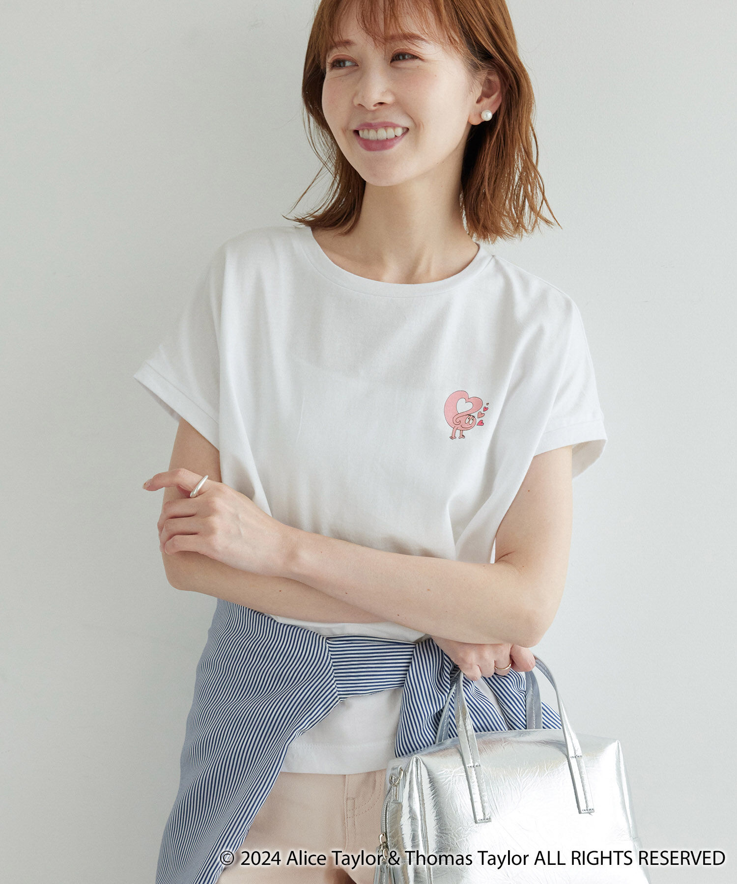Rope&rsquo;Picnic「【BARBAPAPA(バーバパパ)&times;ROPE' PICNIC】フレンチスリーブTシャツ」|Tシャツ・カットソー|