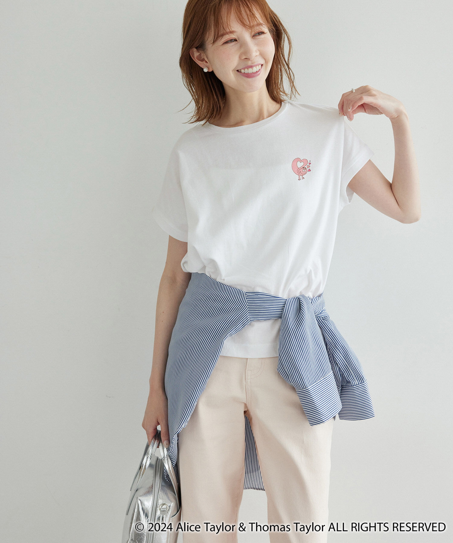 Rope&rsquo;Picnic「【BARBAPAPA(バーバパパ)&times;ROPE' PICNIC】フレンチスリーブTシャツ」|Tシャツ・カットソー|