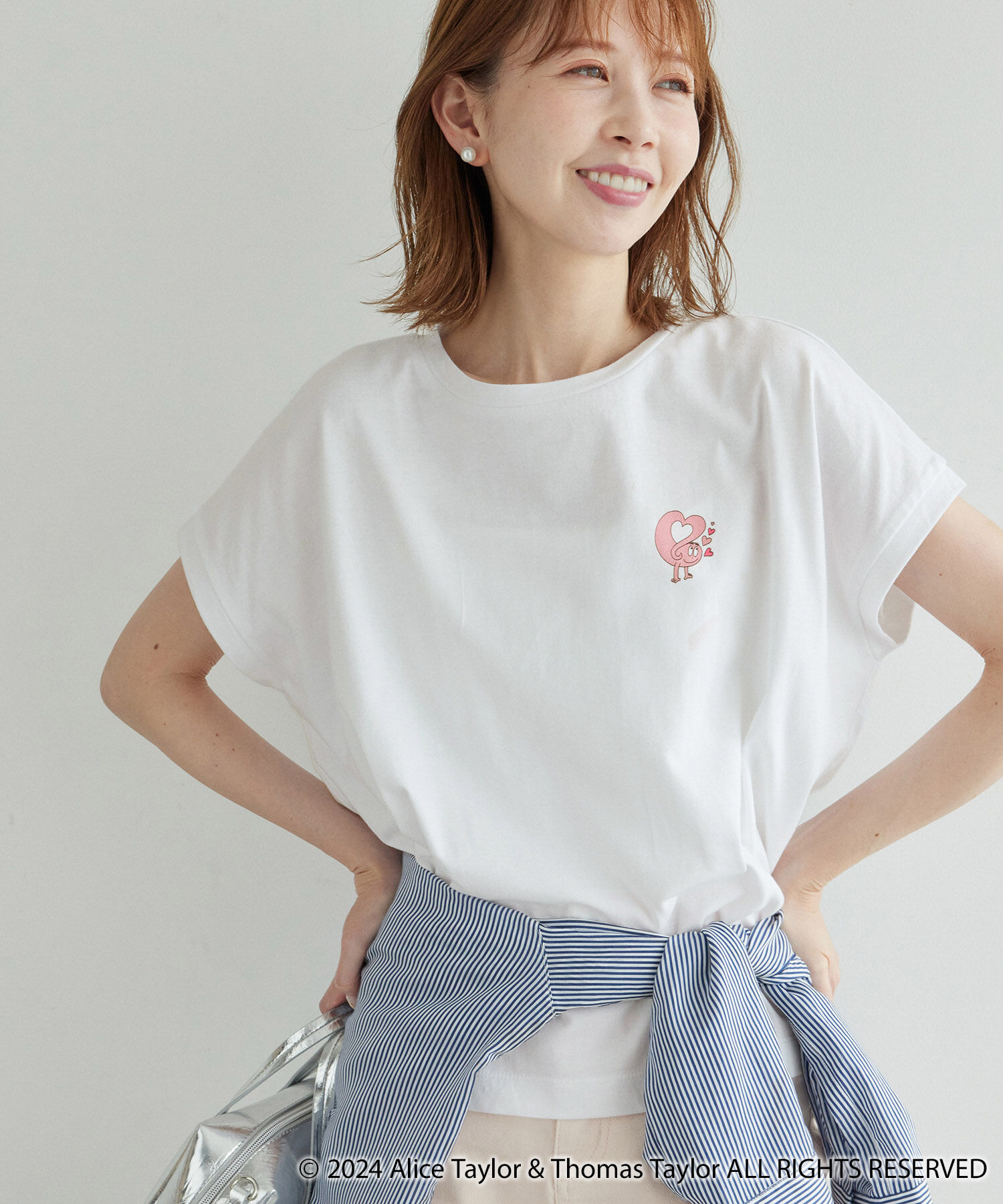 Rope&rsquo;Picnic「【BARBAPAPA(バーバパパ)&times;ROPE' PICNIC】フレンチスリーブTシャツ」|Tシャツ・カットソー|