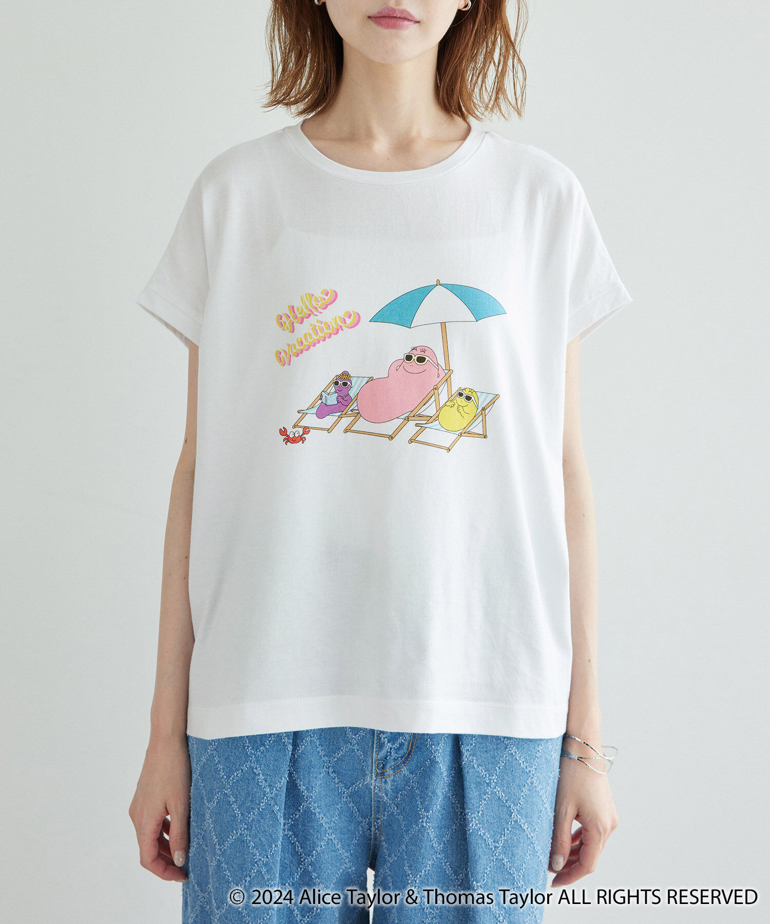 Rope&rsquo;Picnic「【BARBAPAPA(バーバパパ)&times;ROPE' PICNIC】フレンチスリーブTシャツ」|Tシャツ・カットソー|