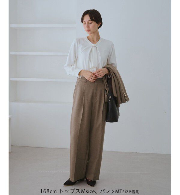 Rope&rsquo;Picnic「【WEB限定カラー・サイズ】メタルパーツフロントフリルタイブラウス/通勤対応」|シャツ・ブラウス|