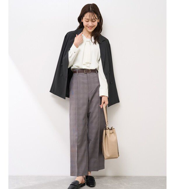 Rope&rsquo;Picnic「【WEB限定カラー・サイズ】メタルパーツフロントフリルタイブラウス/通勤対応」|シャツ・ブラウス|