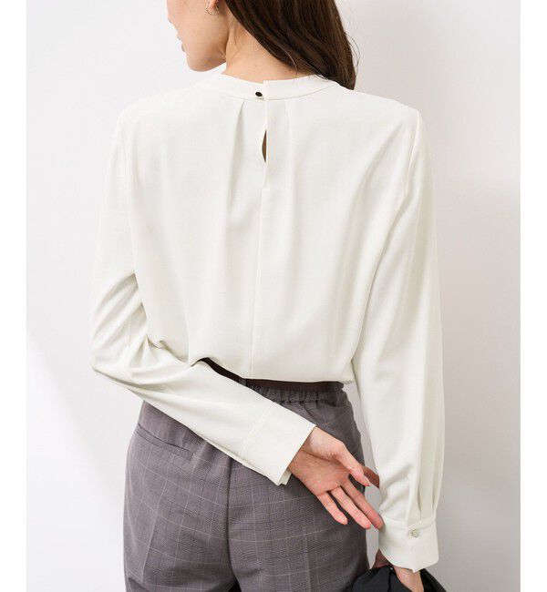 Rope&rsquo;Picnic「【WEB限定カラー・サイズ】メタルパーツフロントフリルタイブラウス/通勤対応」|シャツ・ブラウス|