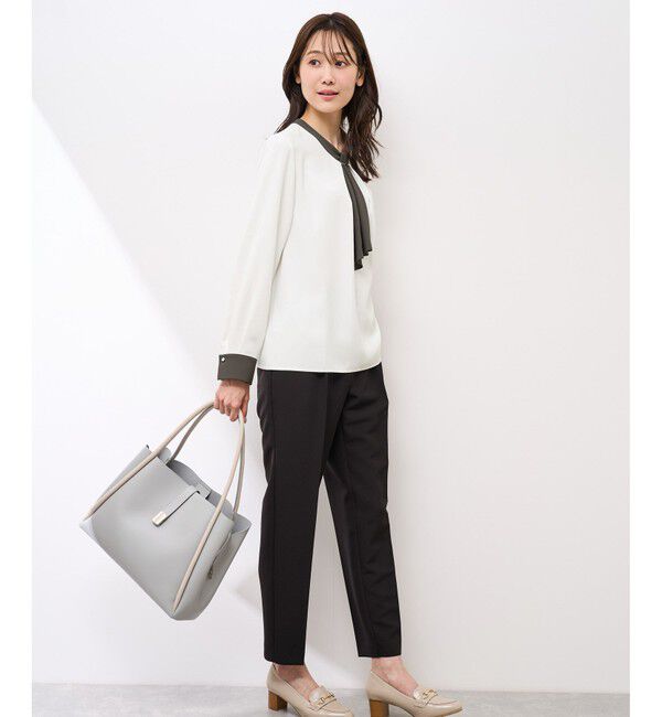 Rope&rsquo;Picnic「【WEB限定カラー・サイズ】メタルパーツフロントフリルタイブラウス/通勤対応」|シャツ・ブラウス|