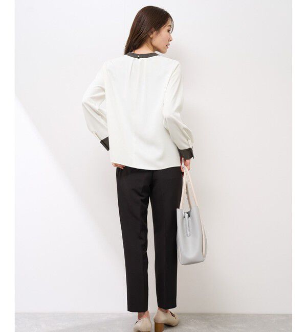 Rope&rsquo;Picnic「【WEB限定カラー・サイズ】メタルパーツフロントフリルタイブラウス/通勤対応」|シャツ・ブラウス|