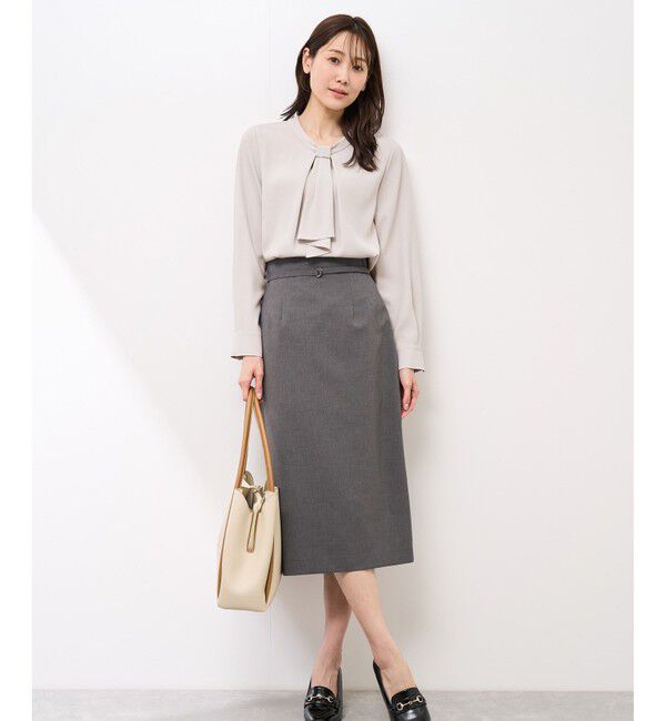 Rope&rsquo;Picnic「【WEB限定カラー・サイズ】メタルパーツフロントフリルタイブラウス/通勤対応」|シャツ・ブラウス|