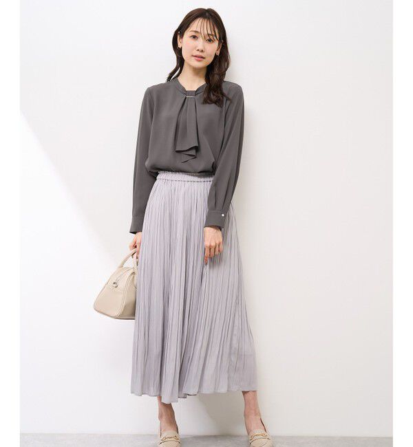 Rope&rsquo;Picnic「【WEB限定カラー・サイズ】メタルパーツフロントフリルタイブラウス/通勤対応」|シャツ・ブラウス|