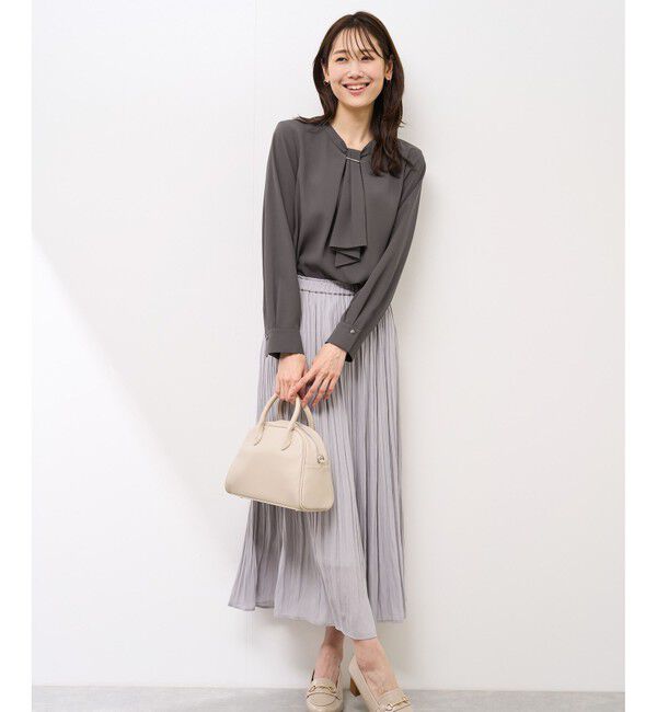 Rope&rsquo;Picnic「【WEB限定カラー・サイズ】メタルパーツフロントフリルタイブラウス/通勤対応」|シャツ・ブラウス|