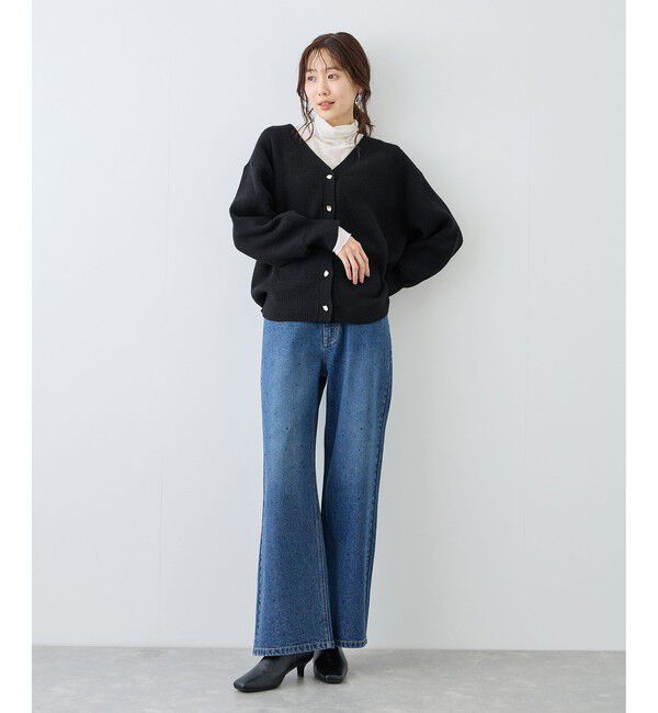 Rope&rsquo;Picnic「【新色追加】スフレニットシリーズ 変形メタルボタンミドル丈カーディガン/イージーケア・リンクコーデ」|カーディガン|