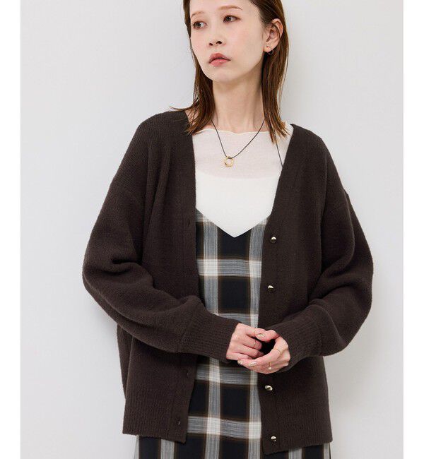 Rope&rsquo;Picnic「【新色追加】スフレニットシリーズ 変形メタルボタンミドル丈カーディガン/イージーケア・リンクコーデ」|カーディガン|