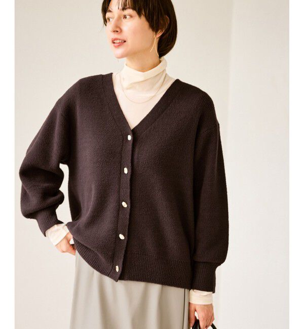 Rope&rsquo;Picnic「【新色追加】スフレニットシリーズ 変形メタルボタンミドル丈カーディガン/イージーケア・リンクコーデ」|カーディガン|
