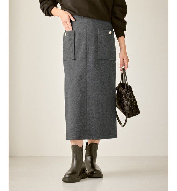 Rope&rsquo;Picnic「ジャージーアイラインスカート」|スカート|グレー(07)