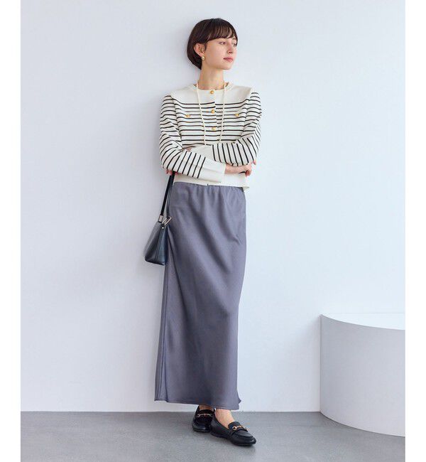 Rope&rsquo;Picnic「細見えバイアスサテンスカート/イージーケア」|スカート|