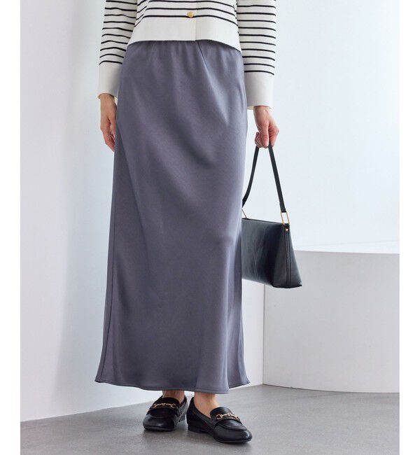 Rope&rsquo;Picnic「細見えバイアスサテンスカート/イージーケア」|スカート|