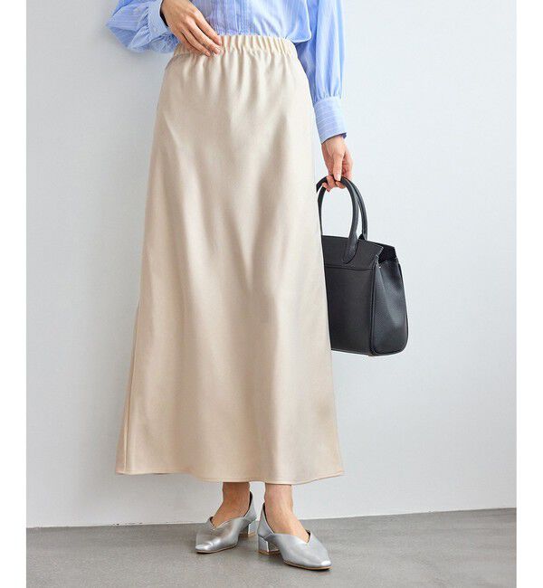 Rope&rsquo;Picnic「細見えバイアスサテンスカート/イージーケア」|スカート|
