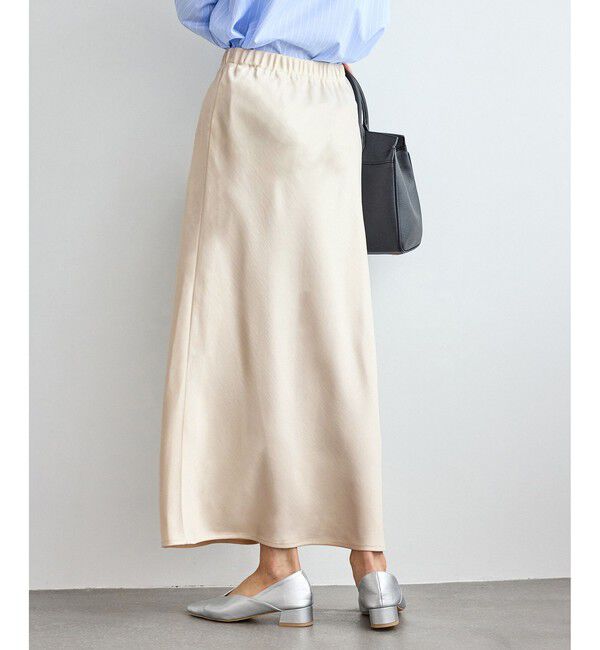 Rope&rsquo;Picnic「細見えバイアスサテンスカート/イージーケア」|スカート|