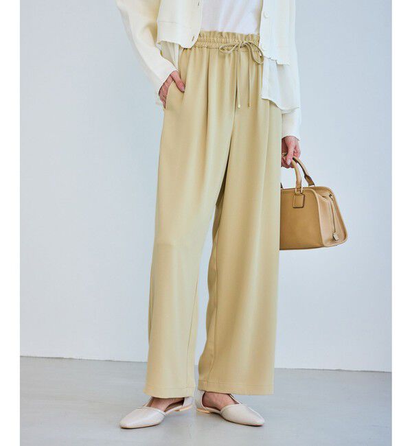 Rope&rsquo;Picnic「ステファニージョグイージーワイドパンツ」|チノ|イエロー(80)