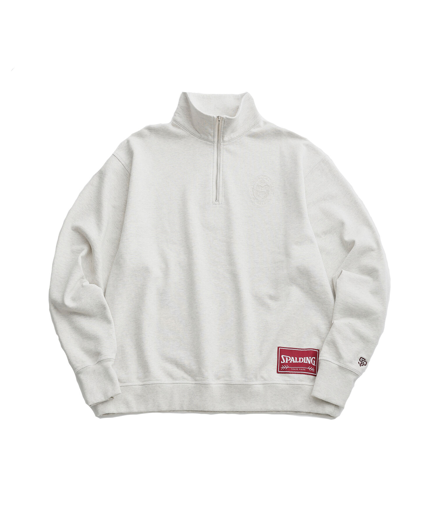ADAM ET ROPE'「《別注》【SPALDING/スポルディング】EMBROIDERY HALF ZIP POLO SWEAT / UNISEX」|スウェット・ジャージ|