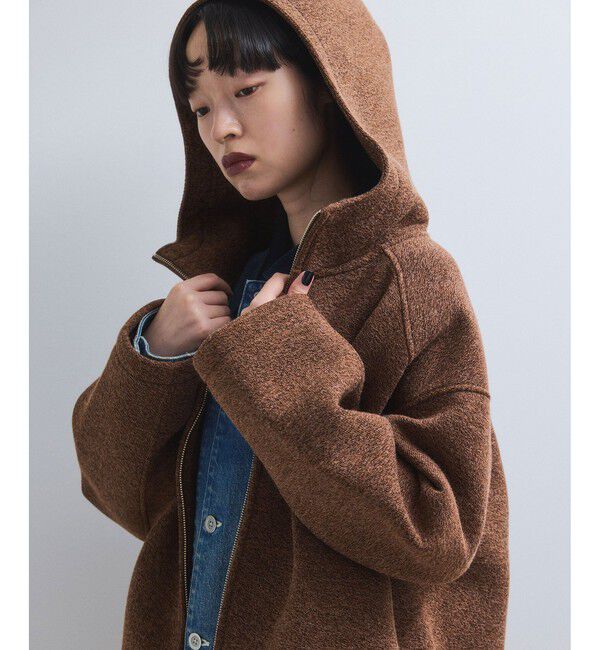 美品】ADORE ソフトボンディング フーディコート 変形 ブラウン M相当