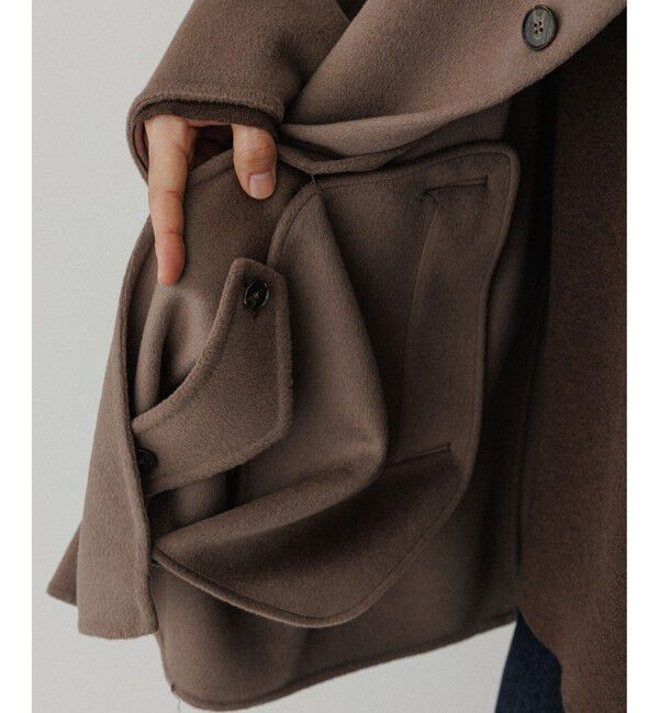 ADAM ET ROPE'「メリノウール ダブルフェイス ショート ステンカラーコート」|ステンカラーコート|