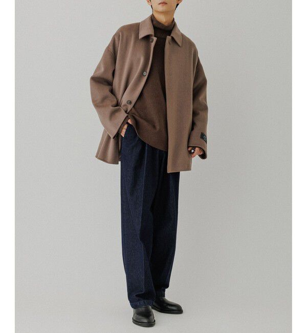 ADAM ET ROPE'「メリノウール ダブルフェイス ショート ステンカラーコート」|ステンカラーコート|