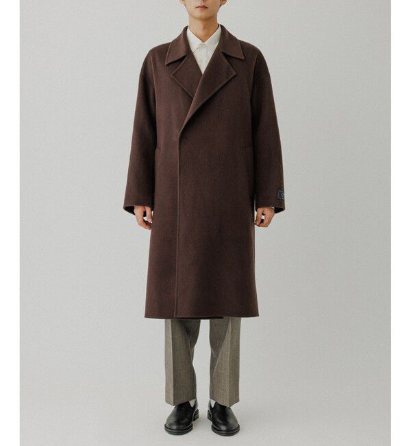 ADAM ET ROPE'「メリノウール ダブルフェイス セミダブルコート / マフラー付き」|ステンカラーコート|