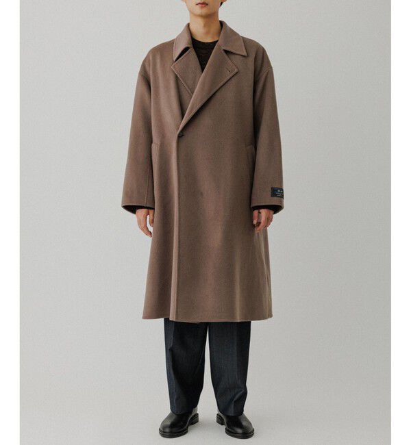 ADAM ET ROPE'「メリノウール ダブルフェイス セミダブルコート / マフラー付き」|ステンカラーコート|