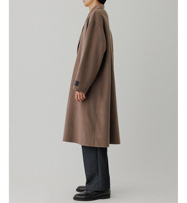 ADAM ET ROPE'「メリノウール ダブルフェイス セミダブルコート / マフラー付き」|ステンカラーコート|