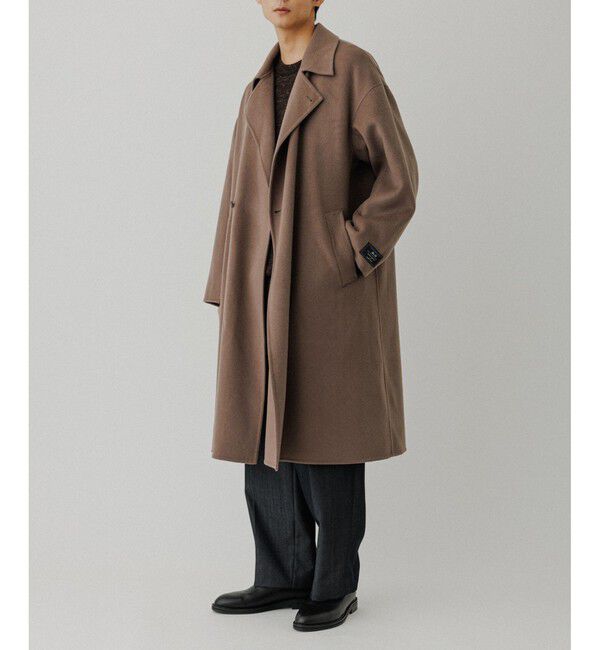 ADAM ET ROPE'「メリノウール ダブルフェイス セミダブルコート / マフラー付き」|ステンカラーコート|