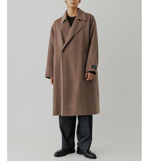 ADAM ET ROPE'「メリノウール ダブルフェイス セミダブルコート / マフラー付き」|ステンカラーコート|