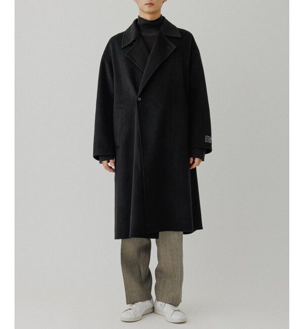 ADAM ET ROPE'「メリノウール ダブルフェイス セミダブルコート / マフラー付き」|ステンカラーコート|
