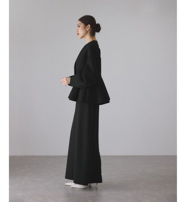 ADAM ET ROPE'「エッグブローチ付きペプラムカーディガン」|カーディガン|