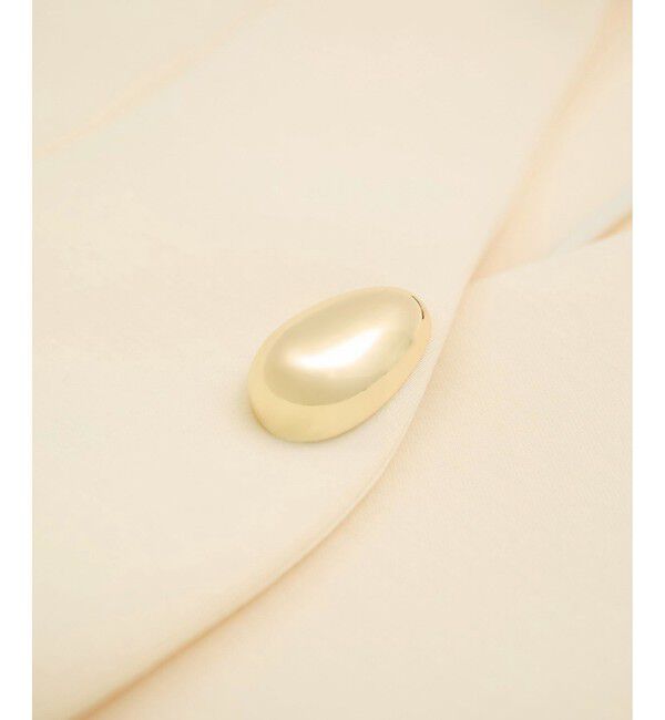 ADAM ET ROPE'「エッグブローチ付きペプラムカーディガン」|カーディガン|