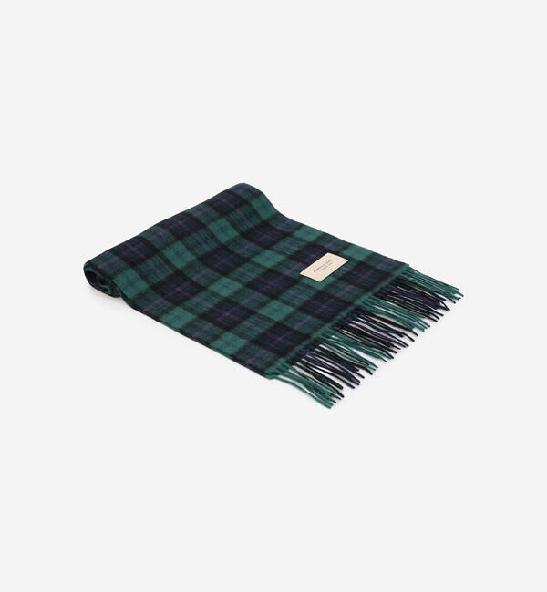 Morris & Sons「MORRIS & SONS | カシミヤマフラー CHECK」|マフラー|GREEN系1