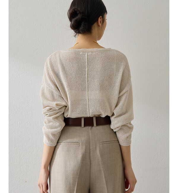  「ボートネックペーパーヤーンプルオーバー」|ニット・セーター|