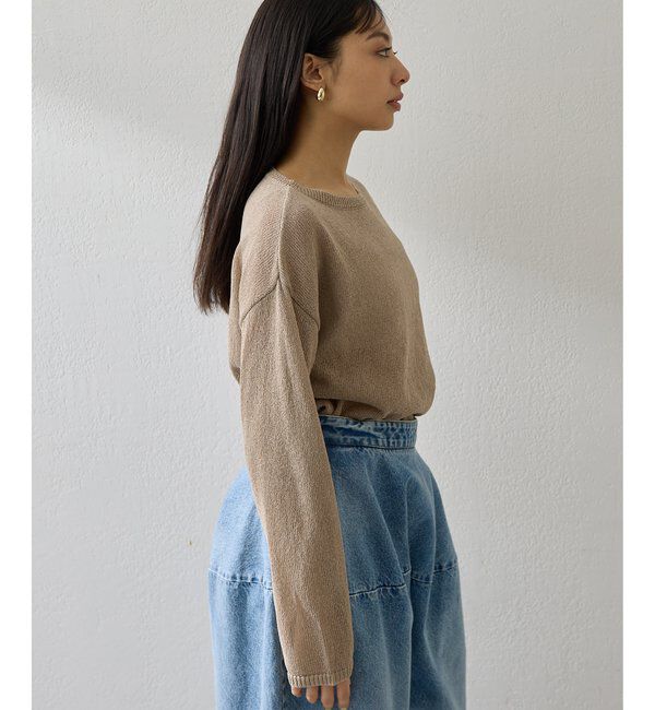  「ボートネックペーパーヤーンプルオーバー」|ニット・セーター|