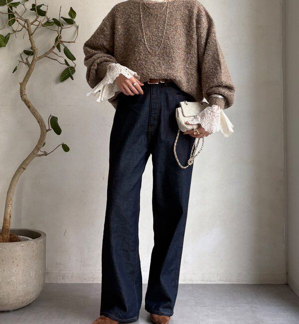  「MIXヤーンボートネックプルオーバー」|ニット・セーター|