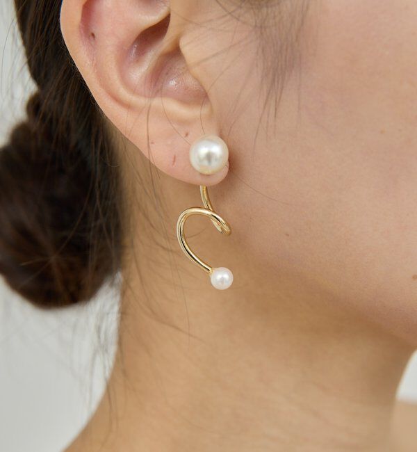  「スパイラルパールピアス」|リング|ゴールド