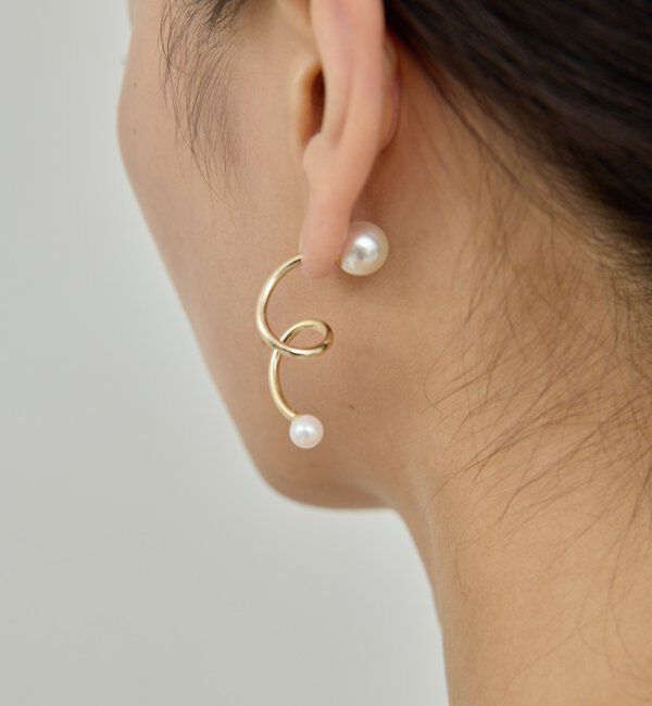  「スパイラルパールピアス」|リング|