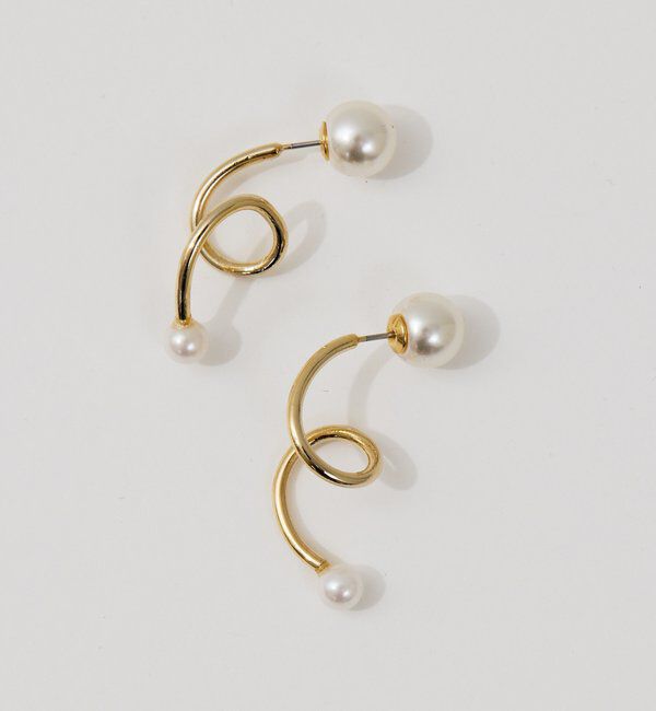  「スパイラルパールピアス」|リング|