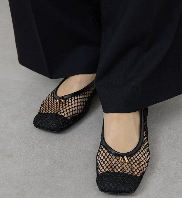  「【2.718】メッシュフラットシューズ」|その他|ブラック