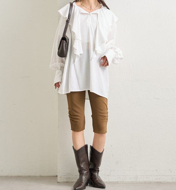  「ラッフルカラー ブラウス」|シャツ・ブラウス|